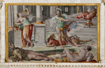 Ulysses och Circe, detalj från Polyphemus rum av Pellegrino Tibaldi