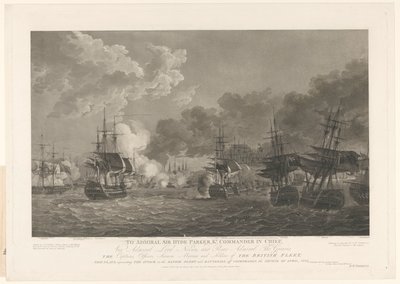 Utsikt över sjöslaget vid Köpenhamn, 1801 av Peltro William Tomkins