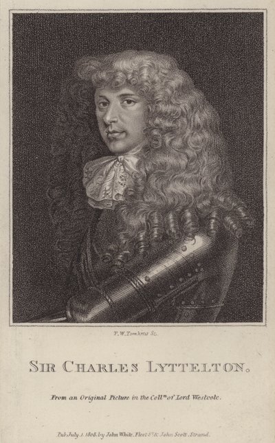 Sir Charles Lyttelton, engelsk politiker och kolonialguvernör i Jamaica (gravyr) av Peltro William Tomkins