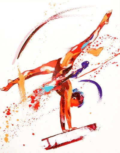 Gymnast One, 2010 (olja på duk) av Penny Warden