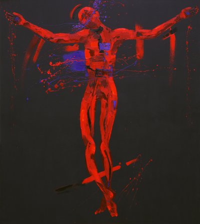 Jesus Dies on the Cross - Station 12 (olja på duk) av Penny Warden
