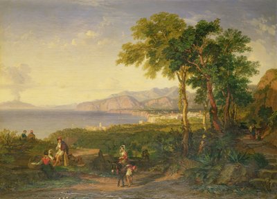 Salernobukten, ca 1820-30 (olja på duk) av Penry Williams