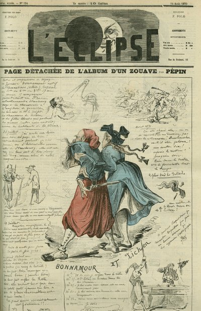Detachee-sida av ett Zouave-album. Omslag i "" L