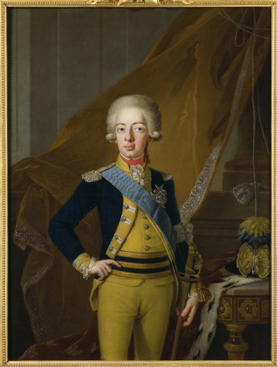 Gustave IV Adolphe de Suede - Porträtt av Gustav IV Adolf av Sverige (1778-1837), av Krafft, Per, den äldre (1724-1793). Olja på duk av Per Krafft