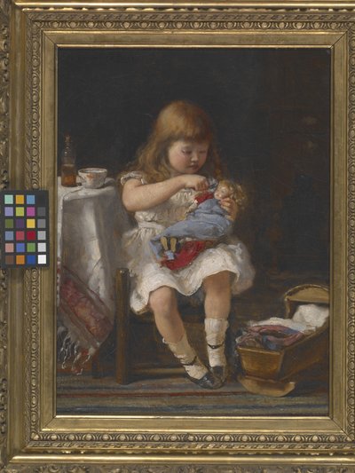 An Anxious Mother (olja på duk) av Percival de Luce