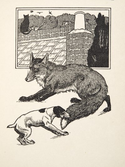 Fox Chasing, från A Hundred Anecdotes of Animals, pub. 1924 av Percy J. Billingshurst