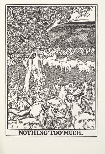 Nothing Too Much, från Fontaine Fables, pub. 1905 (gravyr) av Percy J. Billingshurst