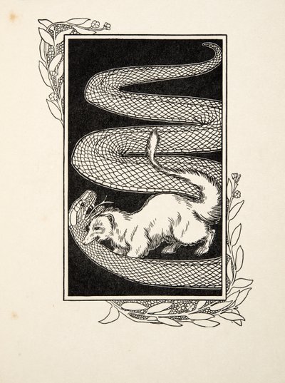 Snake Destroyers, från A Hundred Anecdotes of Animals, pub. 1924 (gravyr) av Percy J. Billingshurst