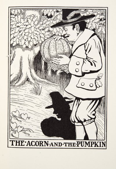 The Acorn and the Pumpkin, från Fontaine Fables, pub. 1905 av Percy J. Billingshurst