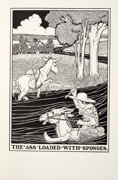 The Ass Loaded with Sponges, från Fontaine Fables, pub. 1905 av Percy J. Billingshurst