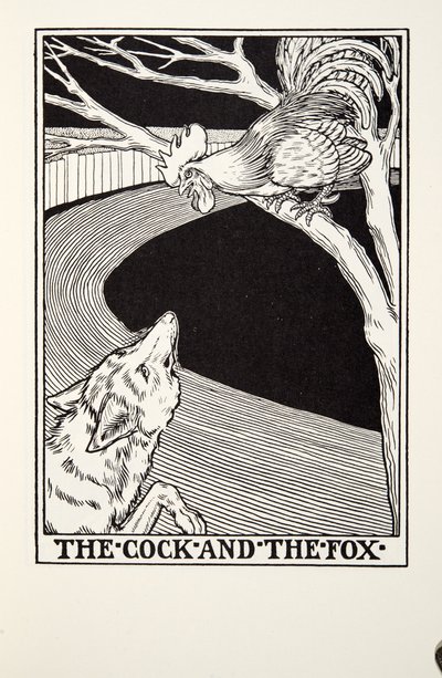 The Cock and the Fox, från Fontaine Fables, pub. 1905 av Percy J. Billingshurst