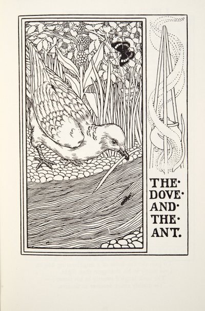 Duvan och myran, från Fontaine Fables, pub. 1905 av Percy J. Billingshurst