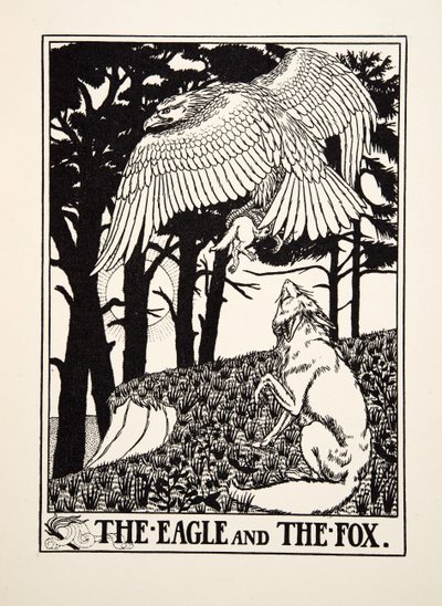 Örnen och räven, från Aesops hundra fabler, pub.1903 av Percy J. Billingshurst