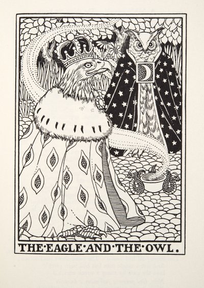 Örnen och ugglan, från Fontaine Fables, pub. 1905 av Percy J. Billingshurst