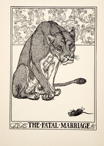 Det ödesdigra äktenskapet, från Aesops hundra fabler, pub.1903 av Percy J. Billingshurst