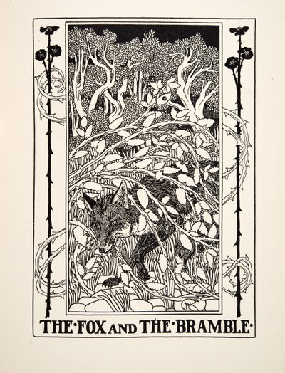 The Fox and the Bramble, från A Hundred Fables of Aesop, pub.1903 av Percy J. Billingshurst