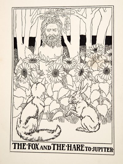 The Fox and the Hare to Jupiter, from A Hundred Fables of Aesop, pub.1903 av Percy J. Billingshurst