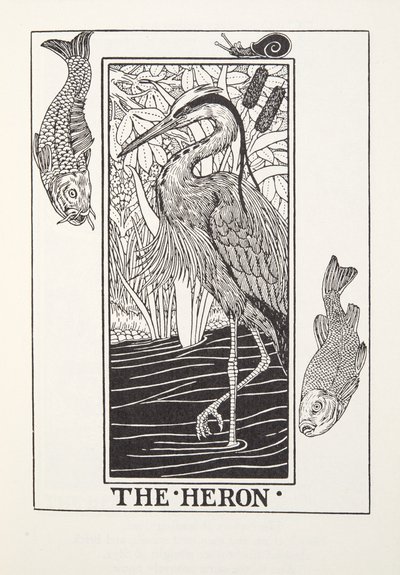 The Heron, från Fontaine Fables, pub. 1905 (gravyr) av Percy J. Billingshurst