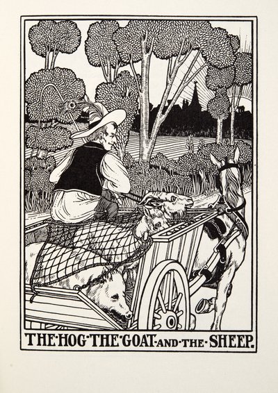 The Hog, the Goat and the Sheep, från Fontaine Fables, pub. 1905 av Percy J. Billingshurst