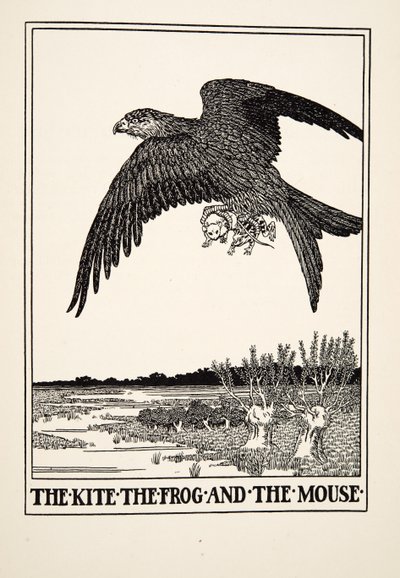 Draken, grodan och musen, från Aesops hundra fabler, pub.1903 av Percy J. Billingshurst