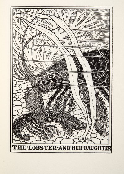 The Lobster and her Daughter, från Fontaine Fables, pub. 1905 av Percy J. Billingshurst