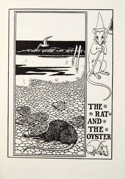 The Rat and the Oyster, från Fontaine Fables, pub. 1905 av Percy J. Billingshurst