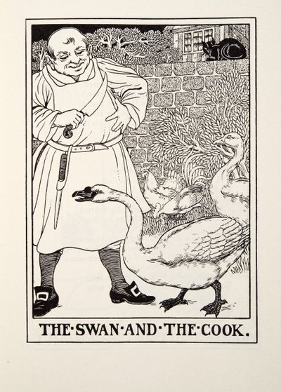 The Swan and the Cook, från Fontaine Fables, pub. 1905 av Percy J. Billingshurst