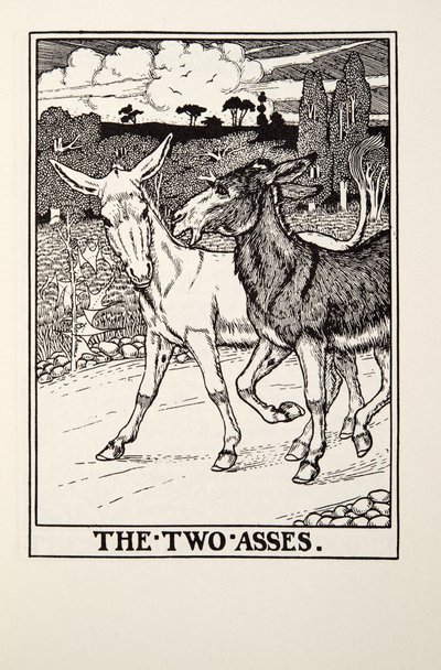 The Two Asses, från Fontaine Fables, pub. 1905 av Percy J. Billingshurst