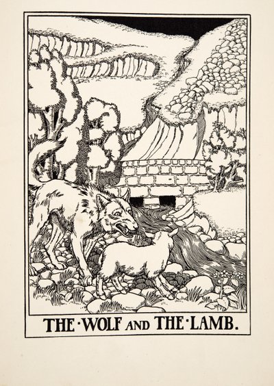 The Wolf and the Lamb, från A Hundred Fables of Aesop, pub.1903 av Percy J. Billingshurst