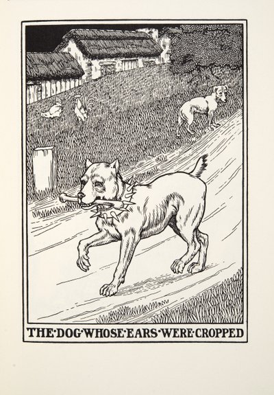 Hunden vars öron beskurits, från Fontaine Fables, pub. 1905 av Percy J. Billingshurst