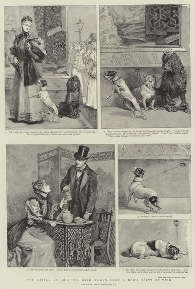 Misären att shoppa med kvinnor från en hunds synvinkel av Percy Macquoid