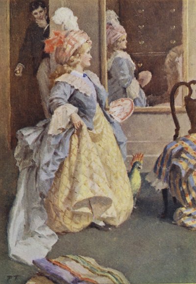 Illustration för små kvinnor av Louisa M Alcott (färg litho) av Percy Tarrant