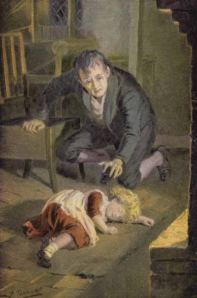 Illustration för Silas Marner av George Eliot (färg litho) av Percy Tarrant