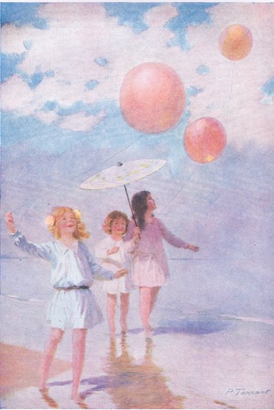 Paddla i solskenet, illustration från My Magazine av Percy Tarrant