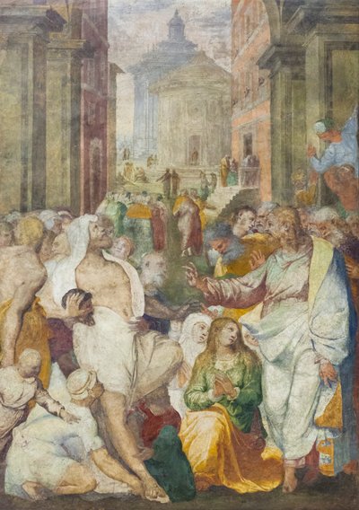 Lazarus uppståndelse av Perino del (1501 47) Vaga