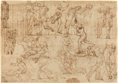 Figurstudier [recto] av Perino del Vaga