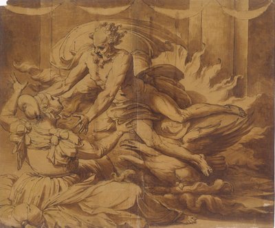 Jupiter visar sig för Semele, 1501-47. av Perino del Vaga