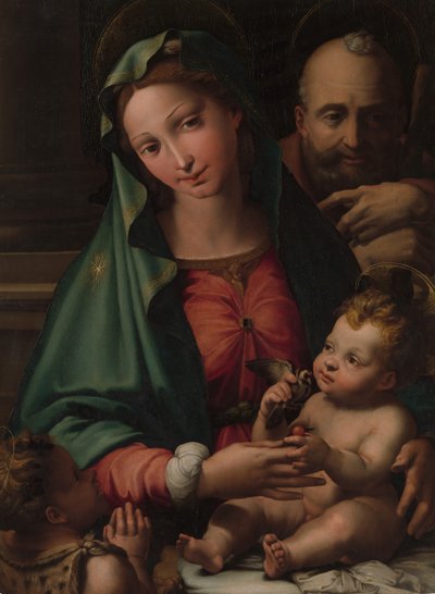 Den heliga familjen med spädbarnet Johannes döparen, ca. 1524-26. av Perino del Vaga