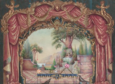 Bakgrund för Vaudeville Stage, ca. 1938. av Perkins Harnly