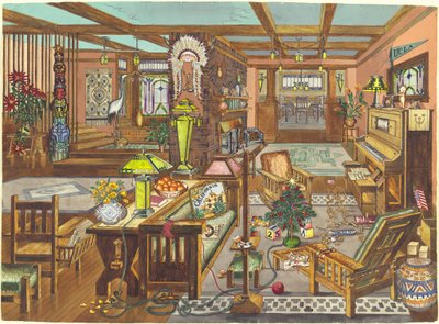 "California Mission Style" interiör av Perkins Harnly
