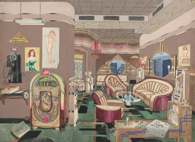 Cocktaillounge, 1946, 19351942. av Perkins Harnly