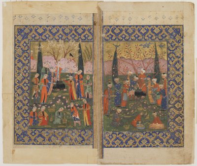 En picknick i en trädgård av Persian School