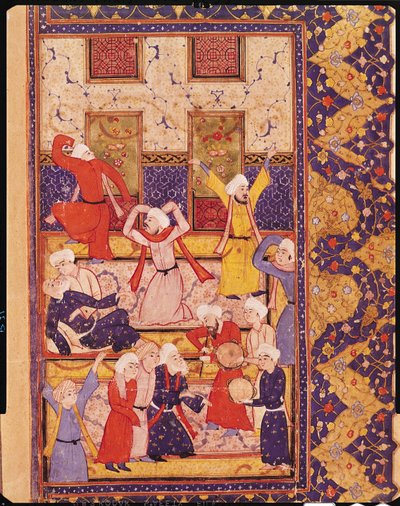 Fol.5r Indvielsesdans, fra en bog med digte af Hafiz Shirazi (ca. 1325-c. 1388) swed av Persian School