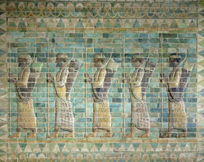 Fris av bågskyttar, från Darius den stores palats (548-486 f.Kr.) i Susa, Iran, Achaemenidperioden, ca 500 f.Kr. (glaserade tegelstenar) av Persian School