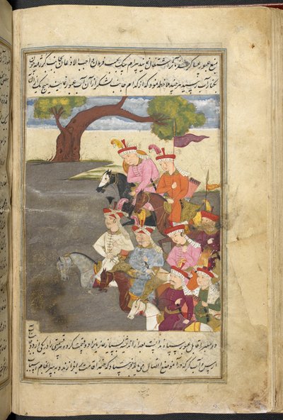 Eller. 3248, f. 55v Shah Ismail and the qizilbash, från 