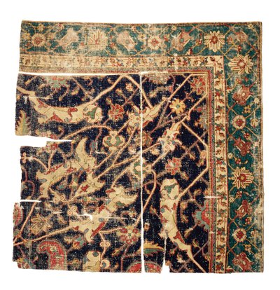 Tabriz-medaljongmattfragment, nordvästra Persien, mitten av 1500-talet av Persian School