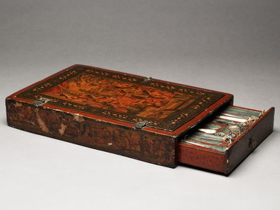 Verktygssats föreställande den heliga familjen, ca 1830 (blandade media) av Persian School