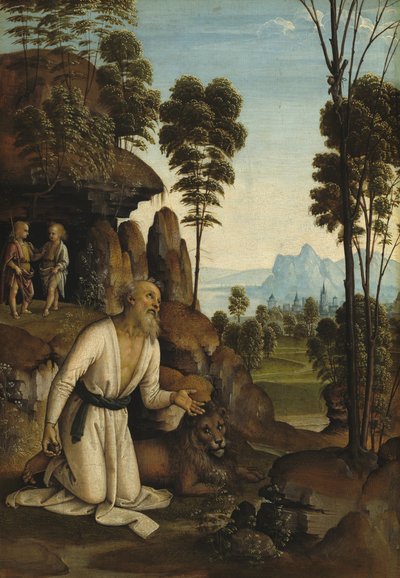 Saint Hieronymus i vildmarken, ca. 14901500. av Perugino