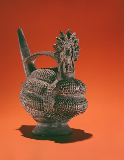 Blackware kärl av majs gudinna (keramik) av Peruvian School
