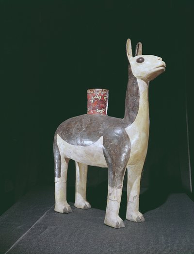 Fartyg för lamabilder, Nazca Culture (lergods) av Peruvian School